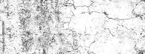 Distressed vector grunge texture overlay with concrete cracks and speckled noise effect