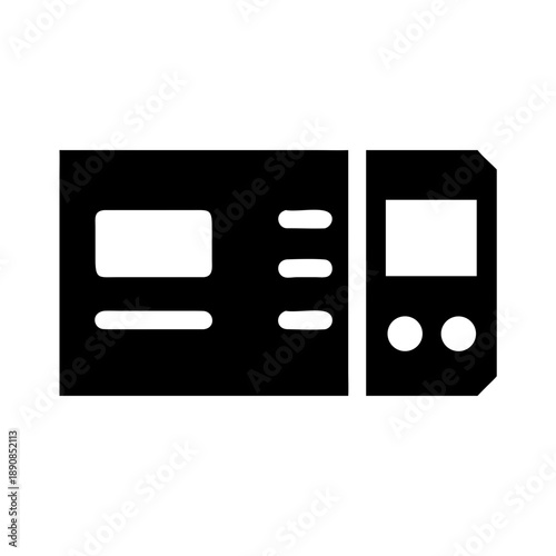 Train Ticket and Railway Transit Schedule Card Silhouette Vector Icon