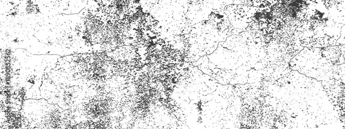 High Contrast Grunge Distress Overlay Texture Black and White Vector Background Aged Concrete Wall Effect