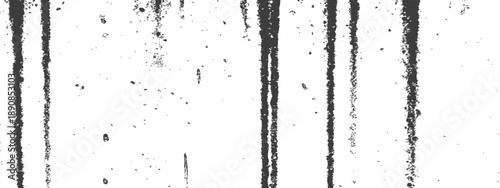 Distressed vector texture with vertical drips and grunge scratches Black and white overlay background effect