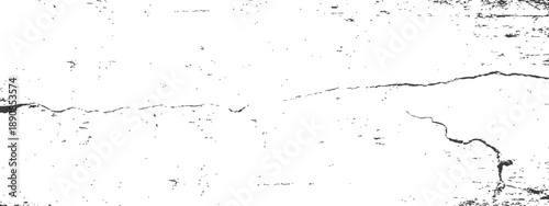 Black and White Cracked Grunge Vector Texture Overlay Distressed Concrete Wall or Wood Surface Abstract Background Element