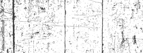 Distressed grunge vector overlay background texture of worn wood planks black and white scratch effect