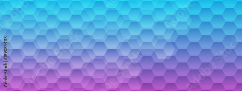 Modern geometric background with a honeycomb pattern in blue cyan and purple gradients
