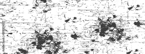 Black and White Grunge Distress Texture Overlay Cracked Surface Gritty Damaged Background Vector