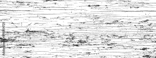 Distressed Horizontal Wood Grain Vector Texture Grunge Overlay Effect Black and White Rough Surface Background