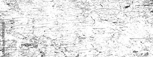 Grunge distressed wood texture black and white vector background overlay