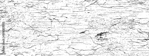 Horizontal Grunge Cracked Overlay Texture Vector Background Black and White Distress Effect