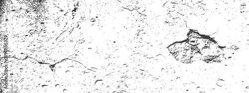 Abstract Grunge Distressed Texture Overlay Vector Background Black and White Cracked Concrete Rough Surface Damage Effect