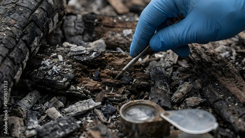 Wallpaper Mural Close Up Detailed Examination of Arson Investigation Scene After Fire Torontodigital.ca