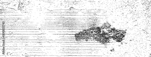 Monochrome grunge distressed overlay texture with rough horizontal lines and dense paint splatter effect Wood grain vector background