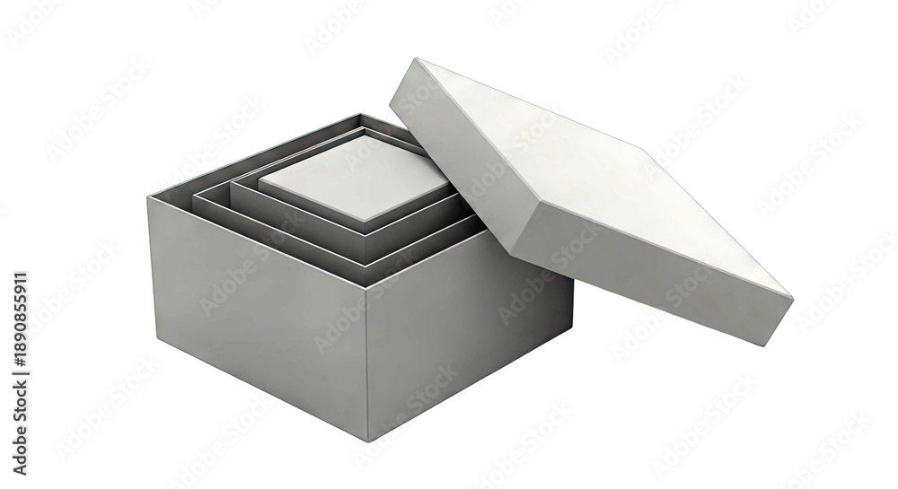 Fototapeta premium Stacked Black Boxes with Open Lid