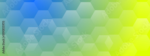 Geometric hexagon pattern with refreshing blue to lime green gradient