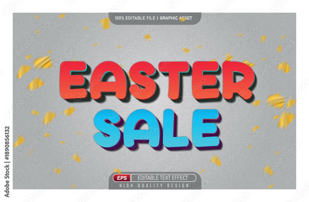 Obraz premium Happy Easter day text effect