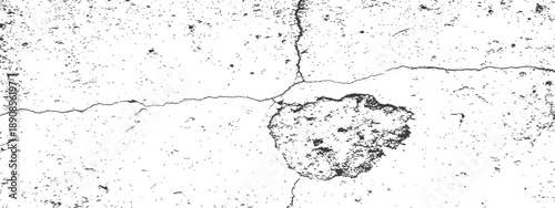 Black and White Cracked Concrete Grunge Overlay Texture