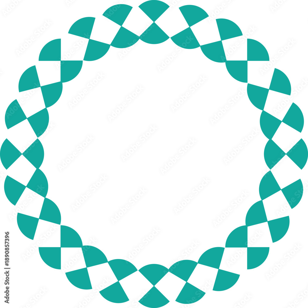 Fototapeta premium vector illustration design of blue geometric checkered pattern ring 