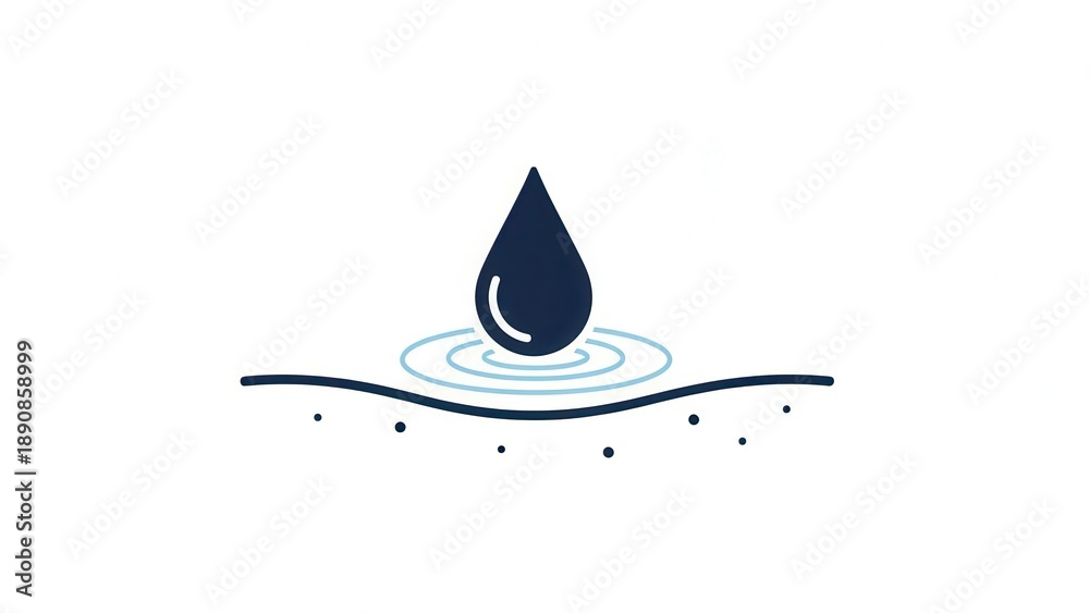 Fototapeta premium Skin hydration concept with a clean graphic of water interacting with a barrier layer