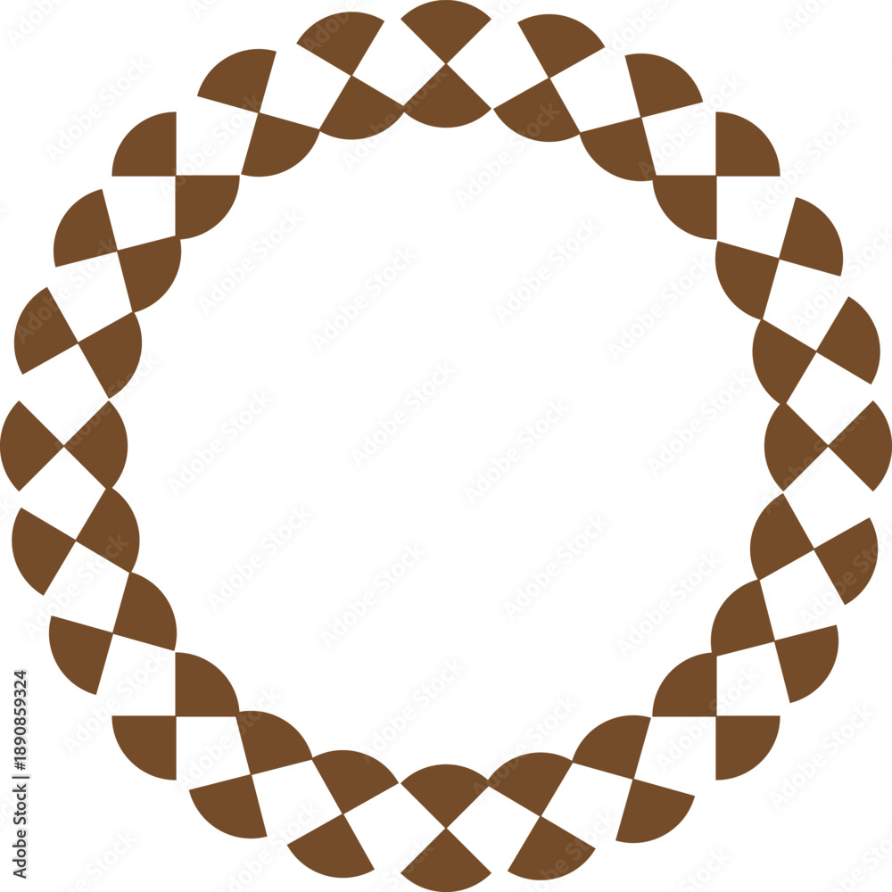 Fototapeta premium vector illustration design of brown geometric checkered pattern ring 