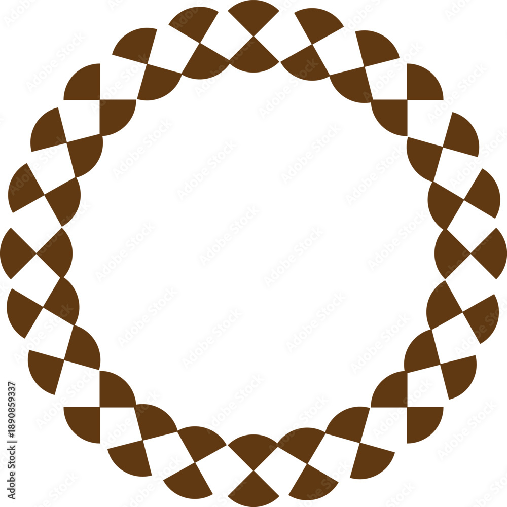 Fototapeta premium vector illustration design of brown geometric checkered pattern ring 
