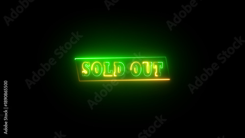 Wallpaper Mural Sold out glowing neon text icon background. Glowing neon text sold out icon Torontodigital.ca