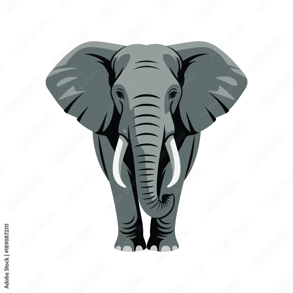 Obraz premium Safari conference emblem, powerful elephant head vector for wildlife talk keynote, nature tourism expo banner, conservation advocacy session branding
