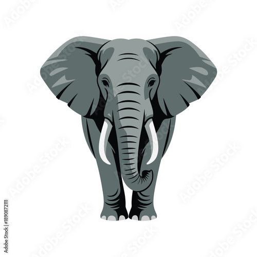 Safari conference emblem, powerful elephant head vector for wildlife talk keynote, nature tourism expo banner, conservation advocacy session branding