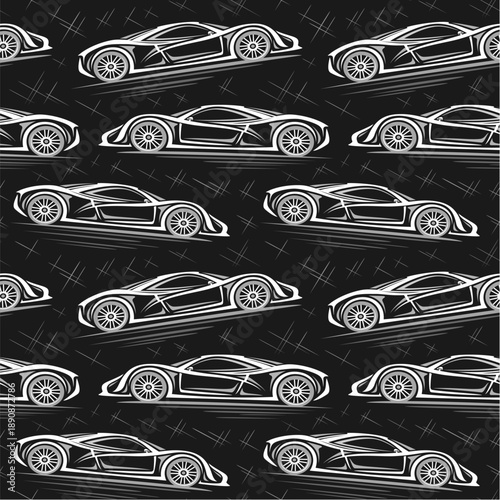Vector Supercar seamless pattern