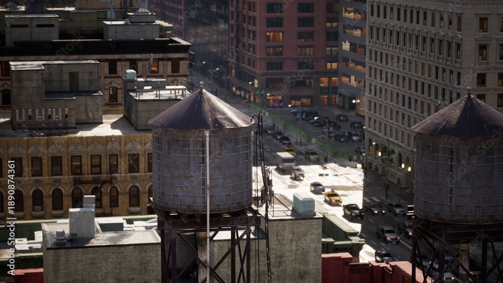 Fototapeta premium A Bird's Eye View of the Urban Jungle
