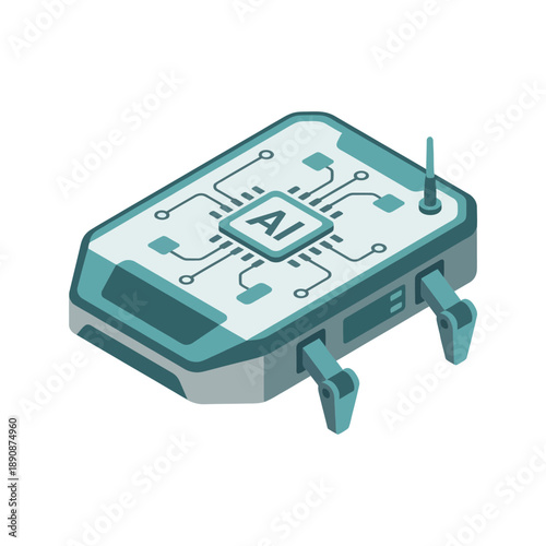 AI edge computing microchip board with antenna connectors, tech conference demo, hardware workshop session, embedded systems training, innovation expo vector
