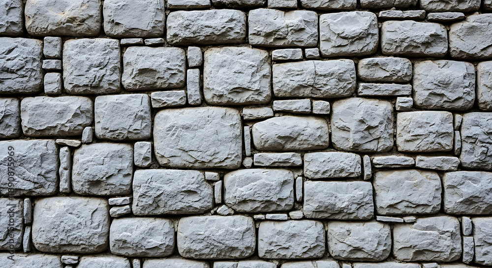 Obraz premium Grey stone brick wall texture background.