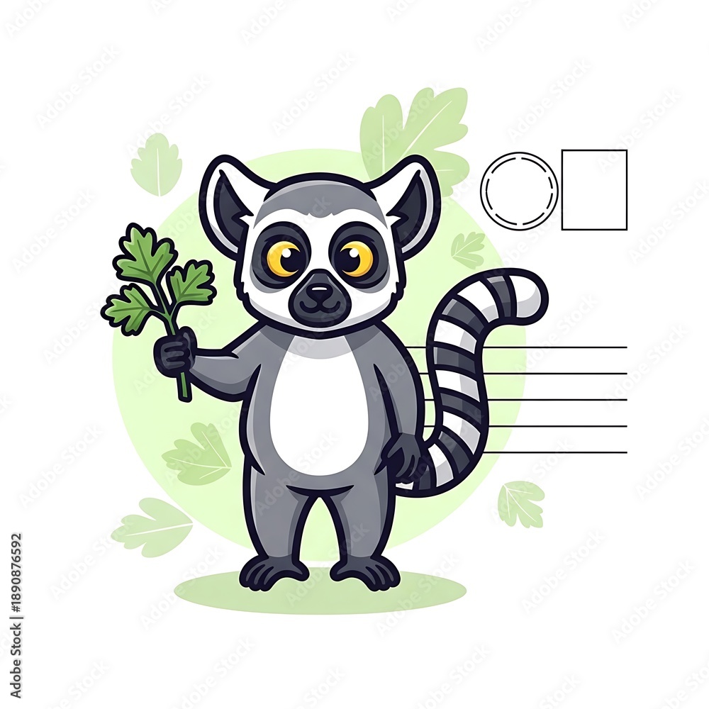 Naklejka premium Lemur with parsley.