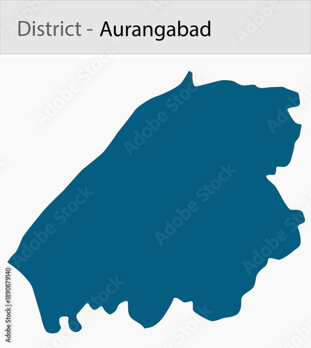 Aurangabad detailed map illustration graphic for educational reference, geographic visualization, design layouts, presentations, digital media and pri