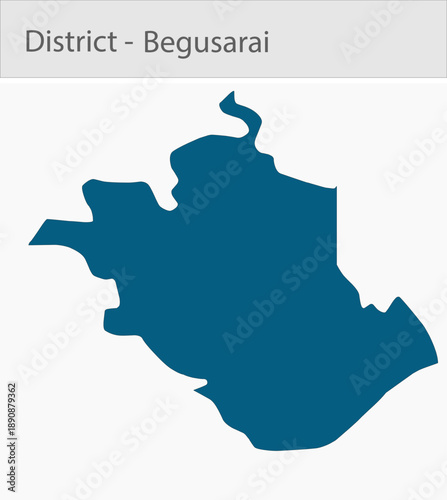 Begusarai detailed map illustration graphic for educational reference, geographic visualization, design layouts, presentations, digital media and prin