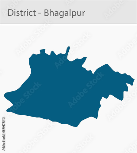 Bhagalpur detailed map illustration graphic for educational reference, geographic visualization, design layouts, presentations, digital media and prin