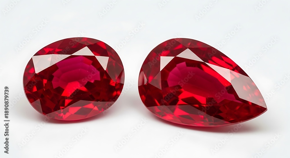Fototapeta premium Two red gemstones.