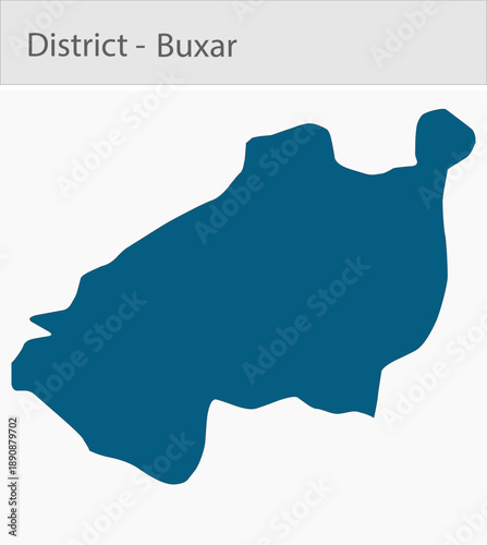 Buxar detailed map illustration graphic for educational reference, geographic visualization, design layouts, presentations, digital media and print us