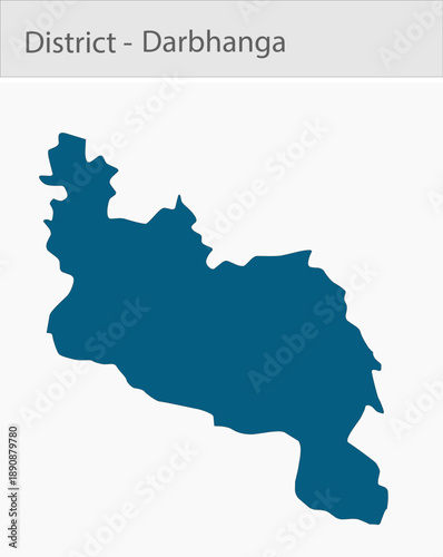 Darbhabga detailed map illustration graphic for educational reference, geographic visualization, design layouts, presentations, digital media and prin
