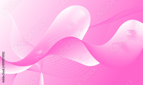 pink smooth lines wave curves with soft gradient abstract background