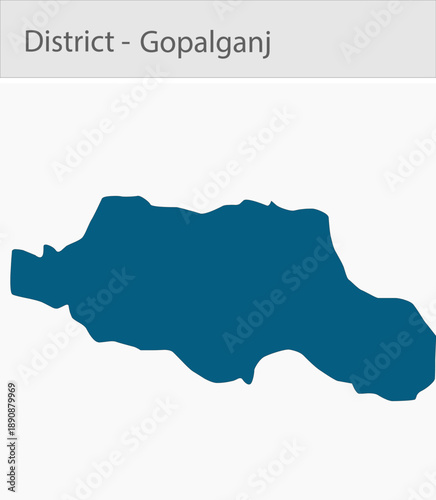 Gopalganj detailed map illustration graphic for educational reference, geographic visualization, design layouts, presentations, digital media and prin