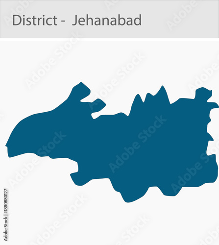 Jehanabad detailed map illustration graphic for educational reference, geographic visualization, design layouts, presentations, digital media and prin