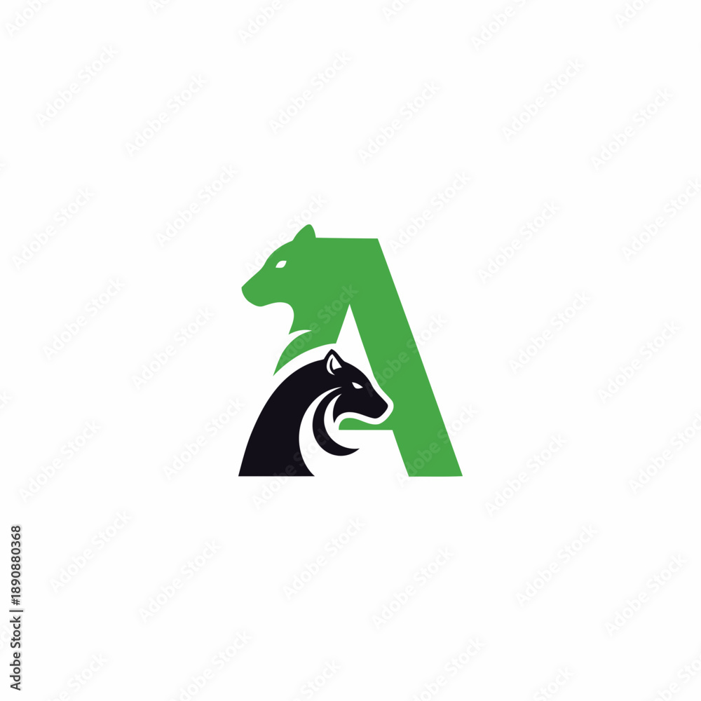 Fototapeta premium Wolf Letter A Logo Design