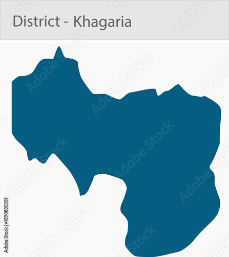 Khagaria detailed map illustration graphic for educational reference, geographic visualization, design layouts, presentations, digital media and print
