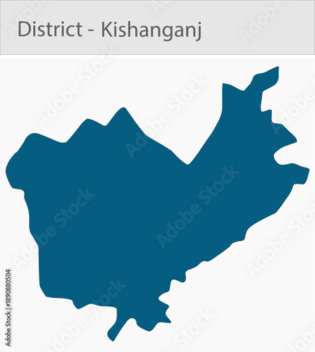 Kishanganj detailed map illustration graphic for educational reference, geographic visualization, design layouts, presentations, digital media and pri