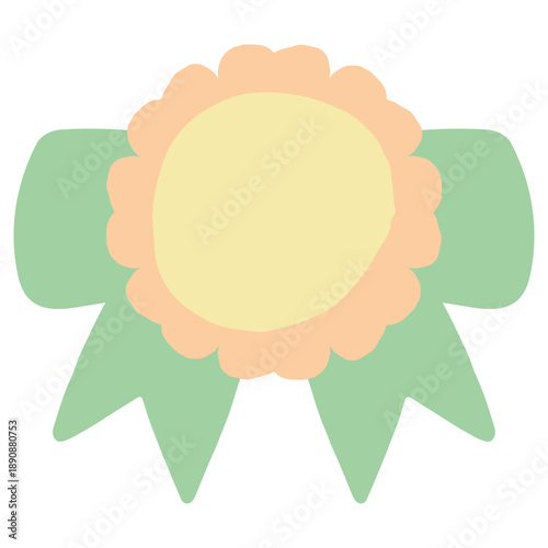 幼稚園・保育園で使いやすい お花とリボンのメダルバッジ
Flower and Ribbon Medal Badge for Kindergarten and Nursery
