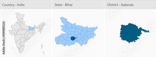 Nalanda_Map detailed map illustration graphic for educational reference, geographic visualization, design layouts, presentations, digital media and pr