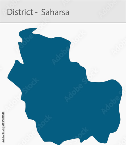 Saharsha detailed map illustration graphic for educational reference, geographic visualization, design layouts, presentations, digital media and print