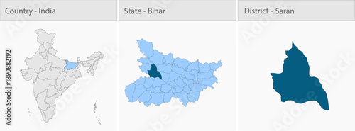 Saran_Map detailed map illustration graphic for educational reference, geographic visualization, design layouts, presentations, digital media and prin
