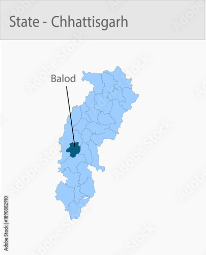 Balod-Chhattisgarh_Map_Chhattisgarh detailed map illustration graphic for educational reference, geographic visualization, design layouts, presentatio