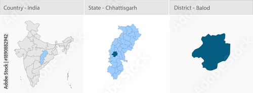 Balod_city_Map_Chhattisgarh detailed map illustration graphic for educational reference, geographic visualization, design layouts, presentations, digi
