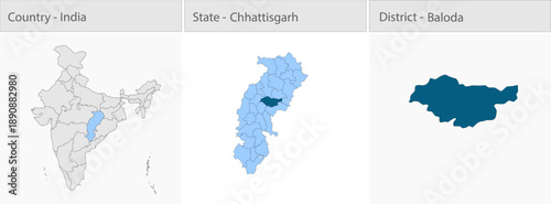 Baloda_city_Map_Chhattisgarh detailed map illustration graphic for educational reference, geographic visualization, design layouts, presentations, dig