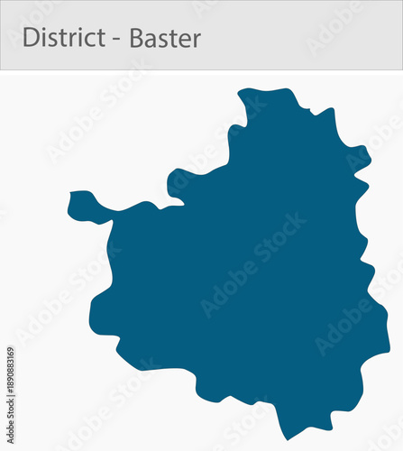 Baster_Map_Chhattisgarh detailed map illustration graphic for educational reference, geographic visualization, design layouts, presentations, digital